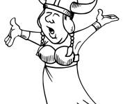 Coloriage et dessins gratuit Femme de viking en chantant à imprimer