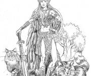 Coloriage Femme Viking