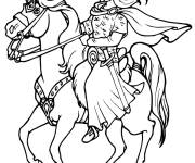Coloriage Femme Viking &agrave; cheval