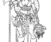 Coloriage Femme viking adulte