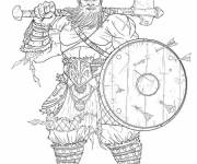 Coloriage Gros chef des vikings