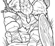 Coloriage Gros viking se reposant