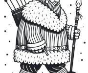 Coloriage Gros viking sous la neige
