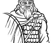 Coloriage Guerrier de viking en portrait