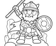 Coloriage et dessins gratuit Guerrier viking courageux à imprimer