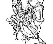 Coloriage Guerrier viking en armure