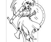 Coloriage Guerri&egrave;re viking
