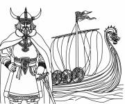 Coloriage historique d'un viking