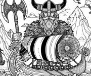 Coloriage Illustration des vikings pour adulte