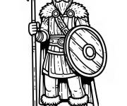 Coloriage Le Guerrier Viking d&eacute;taill&eacute;