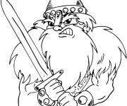 Coloriage Le Guerrier Viking en col&egrave;re pour enfants