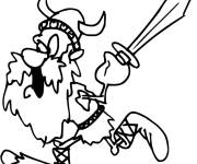 Coloriage et dessins gratuit Le Guerrier Viking en miniature à imprimer