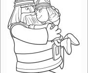 Coloriage Le p&egrave;re viking et le c&acirc;lin de son fils