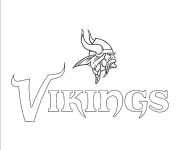 Coloriage Logo Vikings en noir et blanc