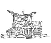 Coloriage et dessins gratuit Maison des vikings à imprimer