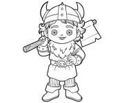 Coloriage Mignon viking pour enfants
