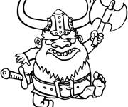 Coloriage et dessins gratuit Mini viking drole à imprimer