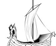 Coloriage Navire de Viking