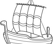 Coloriage Navire viking stylis&eacute;
