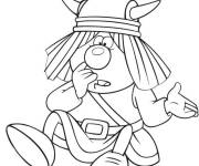 Coloriage Petit viking assis