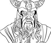 Coloriage Portrait d'un viking