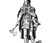Coloriage Portrait d'un Viking r&eacute;aliste