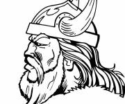 Coloriage Profil viking d&eacute;taill&eacute;