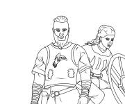 Coloriage Ragnar et Lagertha film des Vikings