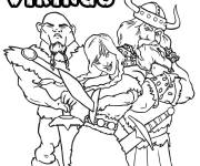 Coloriage Trois amis vikings