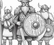 Coloriage Trois vikings l&eacute;gendaires