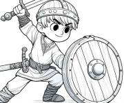 Coloriage Un petit viking courageux
