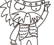 Coloriage Un viking m&eacute;content