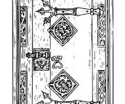 Coloriage vieille porte de viking