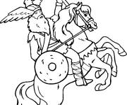Coloriage Viking &agrave; cheval