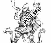 Coloriage Viking affiche