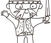 Coloriage Viking au casque &agrave; 2 pointes
