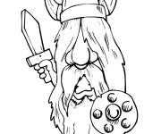 Coloriage Viking aux longs cheveux