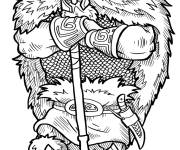 Coloriage Viking avec une grosse hache