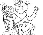 Coloriage Viking avec une harpe