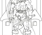 Coloriage Viking devant le ch&acirc;teau