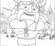 Coloriage Viking devant sa maison