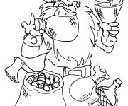 Coloriage Viking en banquet