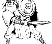 Coloriage Viking en plein combat