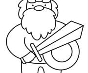 Coloriage Viking en vecteur &agrave; d&eacute;couper