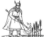 Coloriage Viking et agriculture