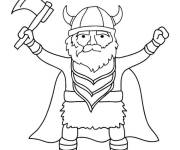 Coloriage et dessins gratuit Viking levant sa main à imprimer