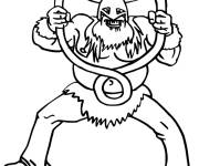 Coloriage Viking montre sa puissance
