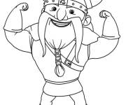 Coloriage Viking muscl&eacute; chibi