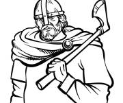 Coloriage Viking portant une hache