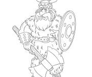 Coloriage Viking pr&ecirc;t pour la bataille